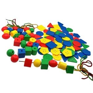 Colorful Button Lacing Toy for Fine Motor Skills &‎ Creativity